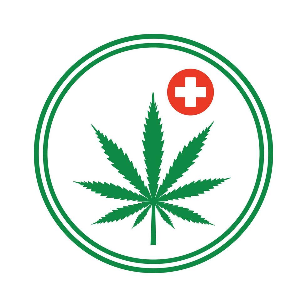 illustration av marijuana eller cannabis blad ikon logotyp. vektor