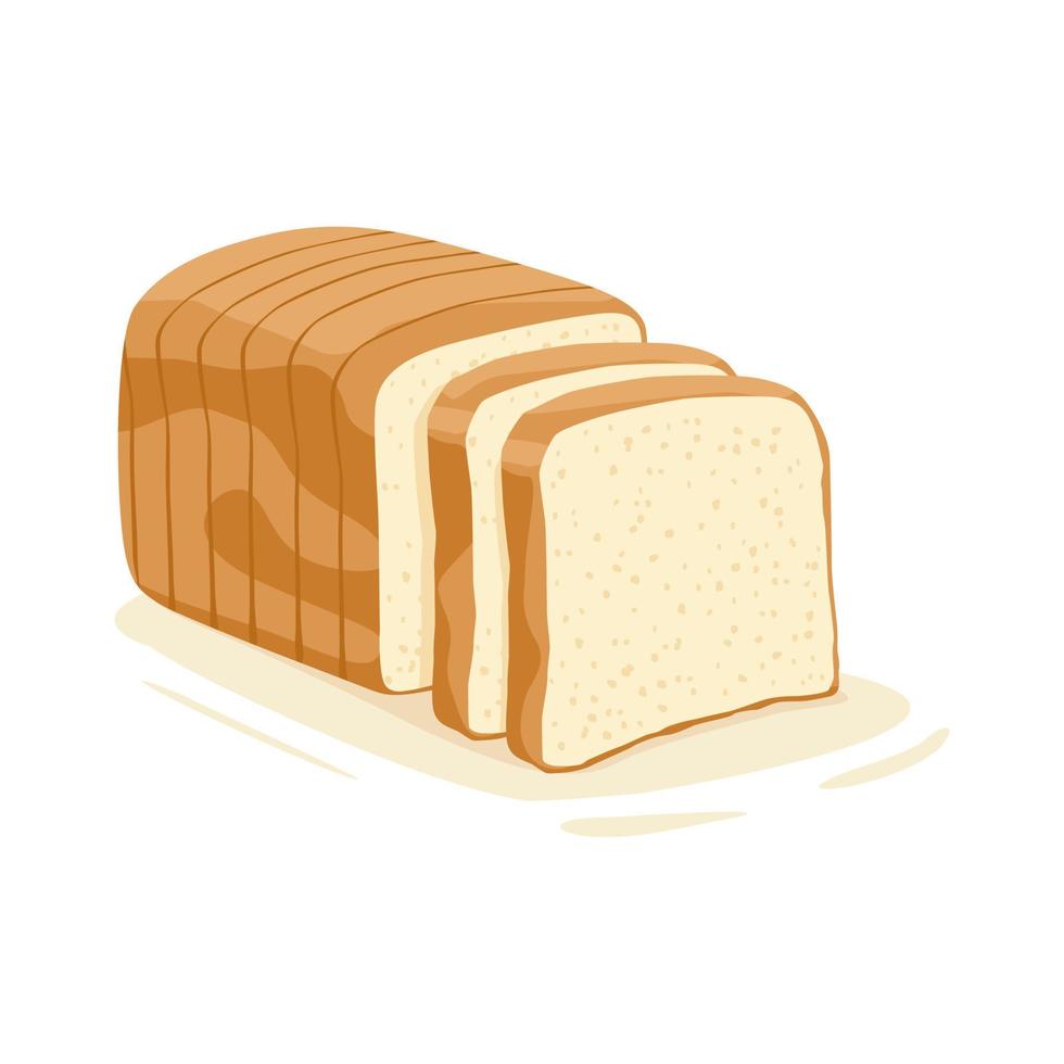 bröd, bageri ikon, skivat färskt vete bröd isolerad på vit bakgrund vektor