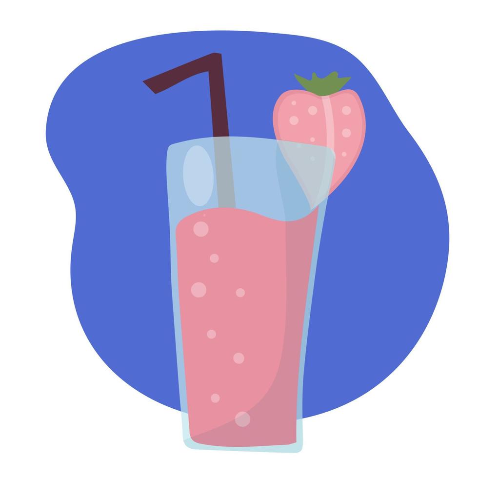 sommaren uppfriskande jordgubbsfruktcocktail. läsk i ett glas. lemonad och skivor av färsk frukt vektor