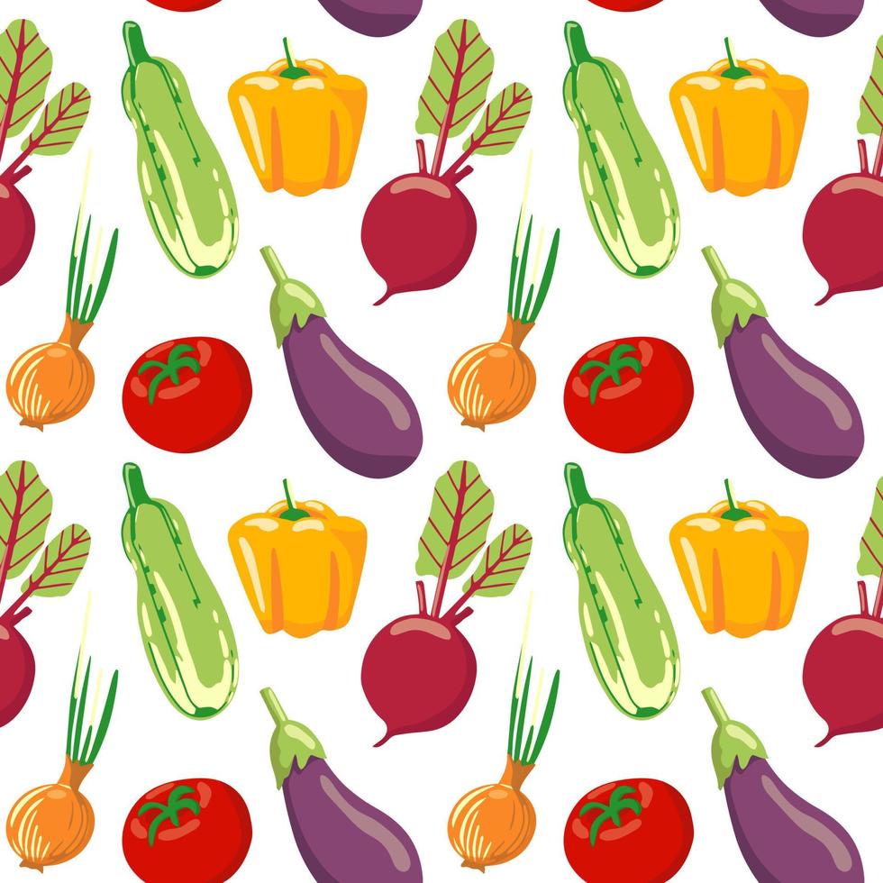 Nahtloses Muster aus verschiedenen Gemüsesorten. veganes gesundes essen. ernten sie organische gesunde lebensmittel vektor