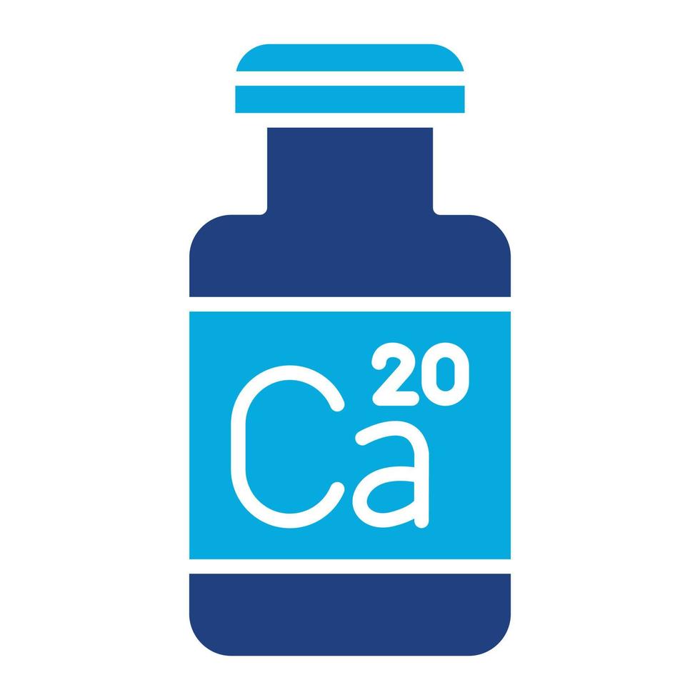 Calcium-Glyphe zweifarbiges Symbol vektor