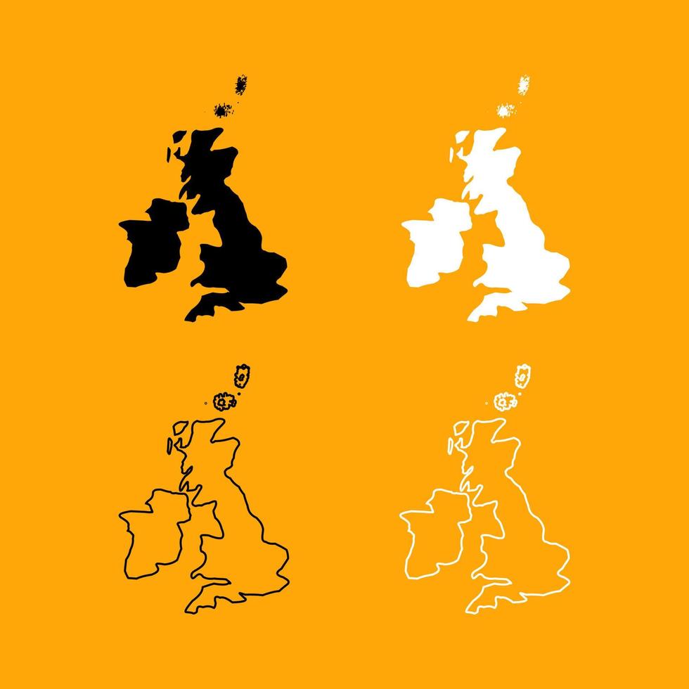 karta över Storbritannien som svart och vit ikon. vektor