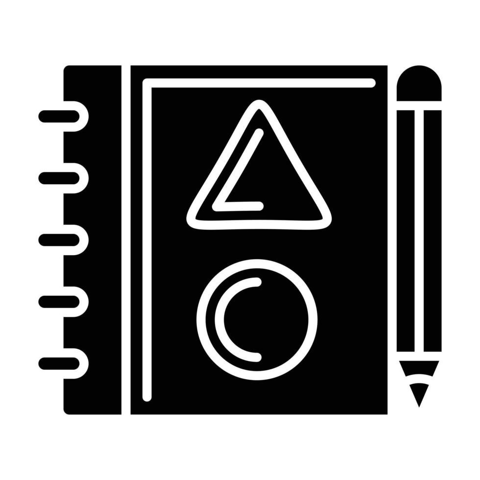 Glyphen-Symbol für Ingenieur-Notizbuch vektor