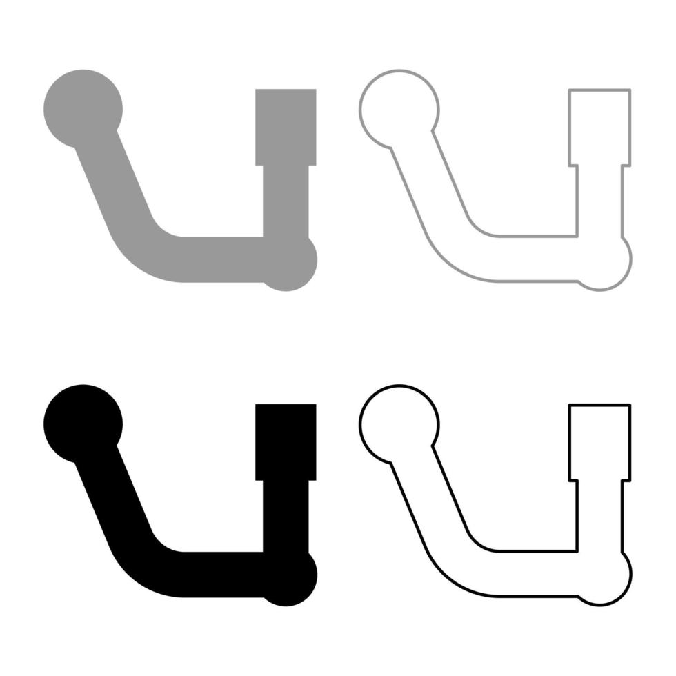 Auto Aufhängung Support Set Symbol grau schwarz Farbe Vektor Illustration Bild solide Füllung Umriss Konturlinie dünn flach Stil