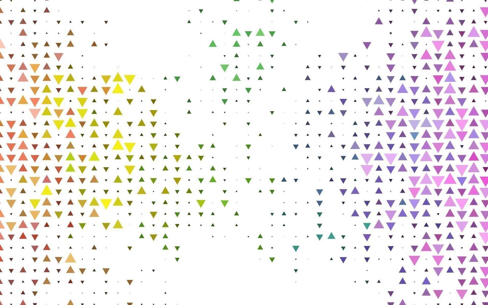 heller mehrfarbiger Regenbogenvektorhintergrund mit Dreiecken. vektor