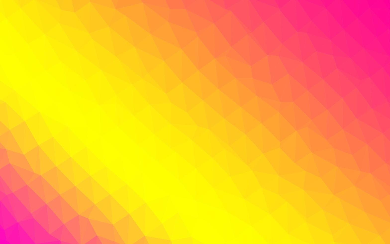 ljusrosa, gul vektor triangel mosaik täcka.
