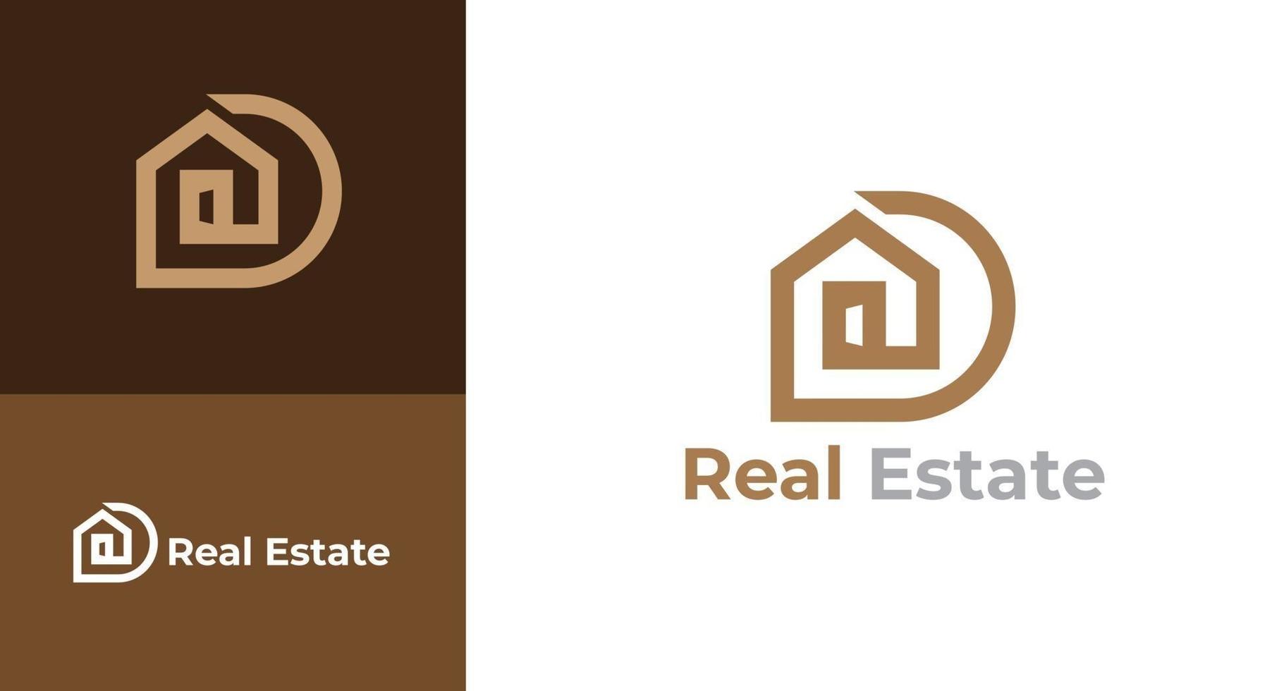 logotypmallen kombinerar house, och bokstaven d är enkel och unik. vektor