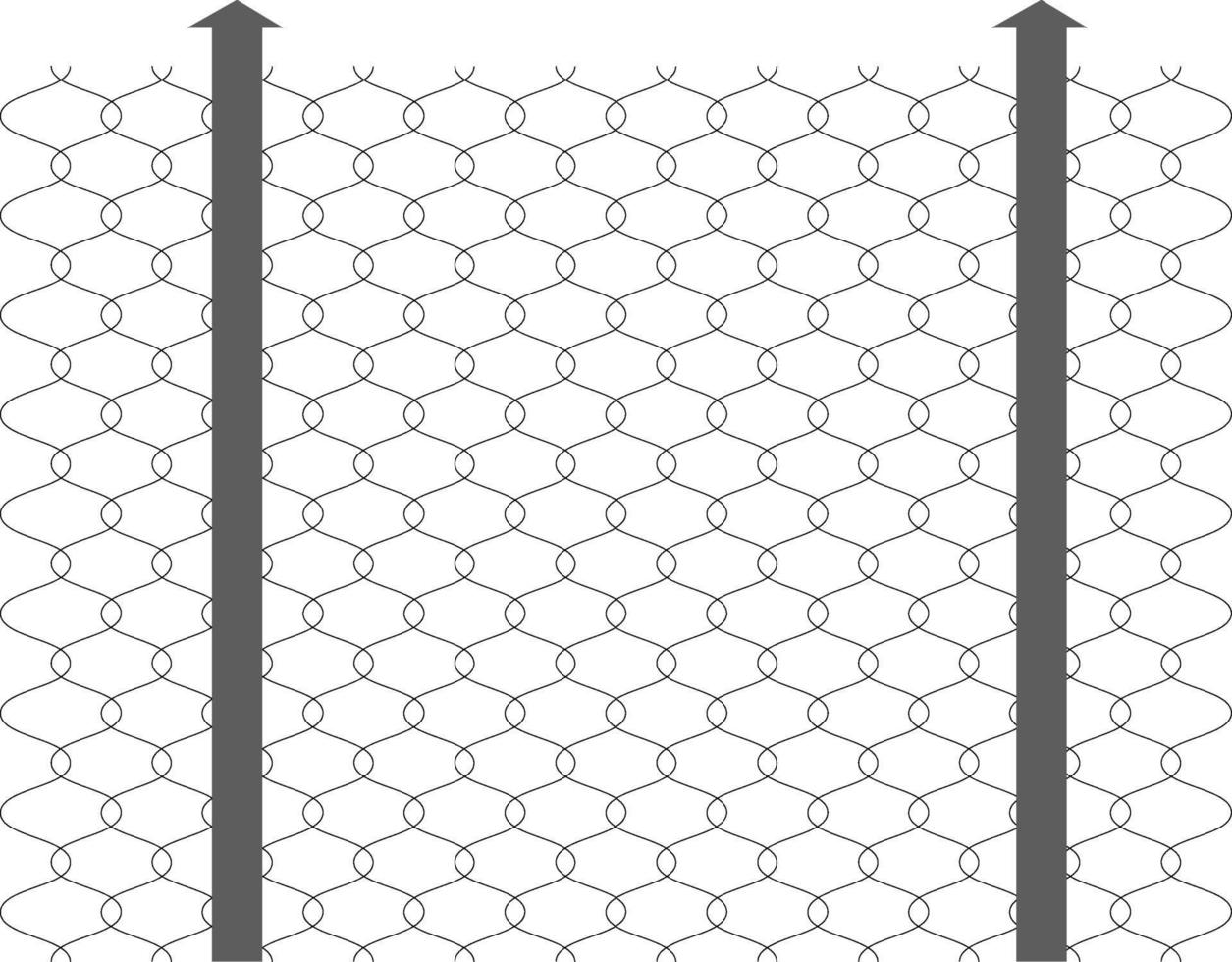 tråd staket, illustration, vektor på en vit bakgrund.