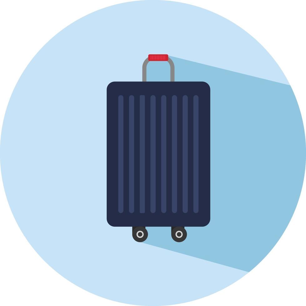Blauer Koffer, Illustration, Vektor auf weißem Hintergrund.