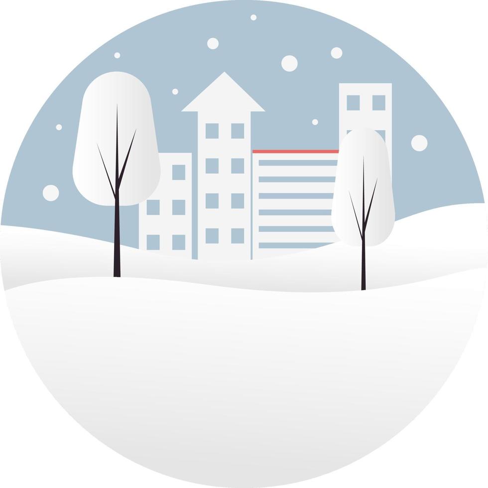 snö stad, illustration, vektor på en vit bakgrund.
