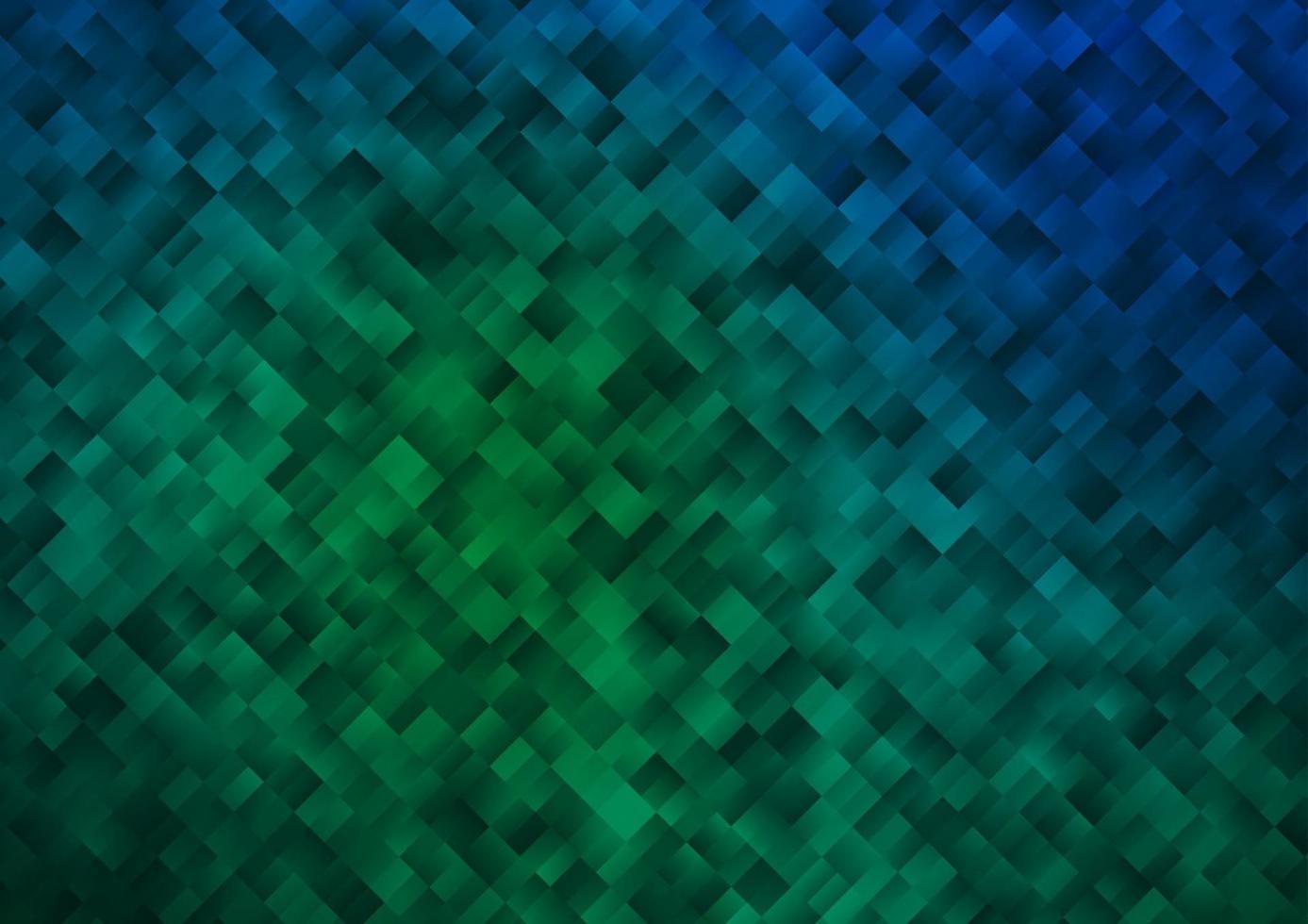 dunkelblauer, grüner Vektorhintergrund mit Rechtecken, Quadraten. vektor