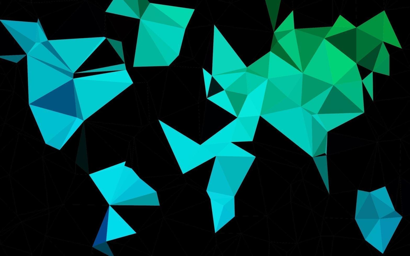 mörkblå, grön vektor lysande triangulärt mönster.