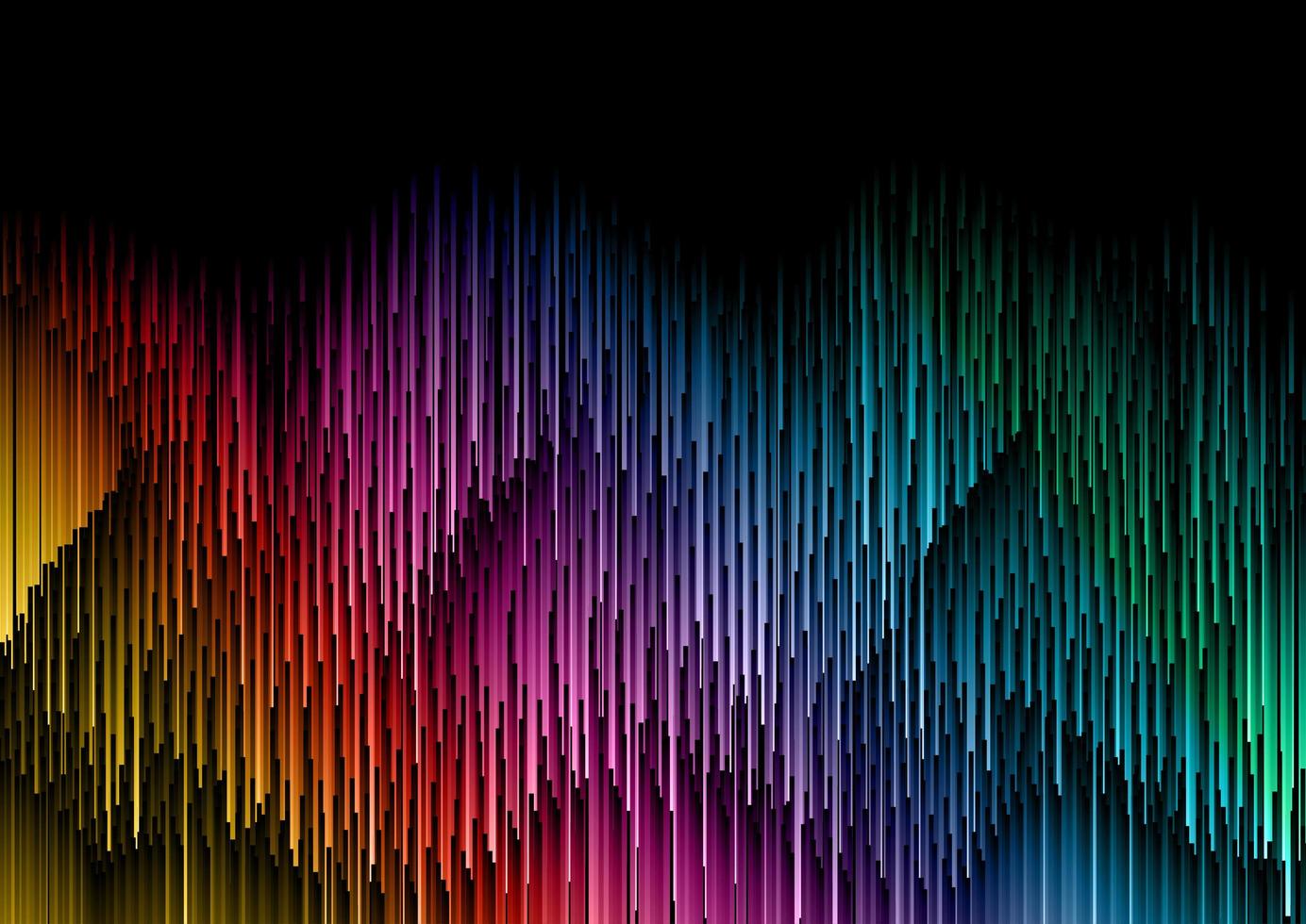 abstrakter Hintergrund mit fallenden Regenbogenlinien vektor