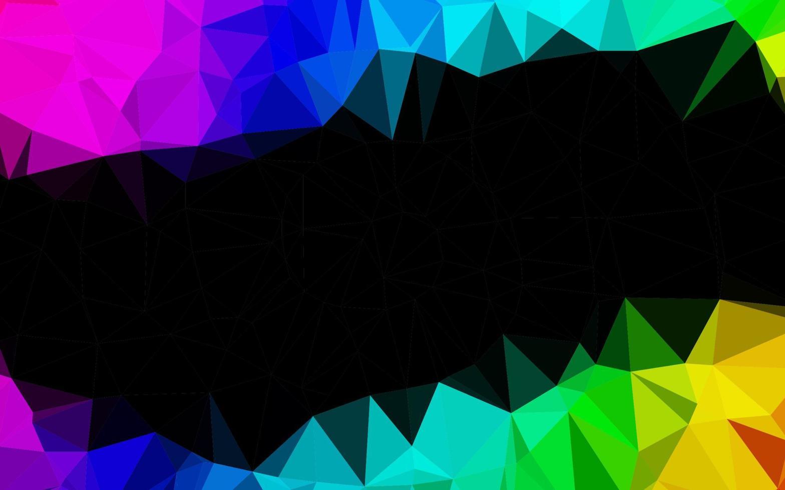 dunkle Multicolor, Regenbogen-Vektor-Dreieck-Mosaik-Textur. vektor
