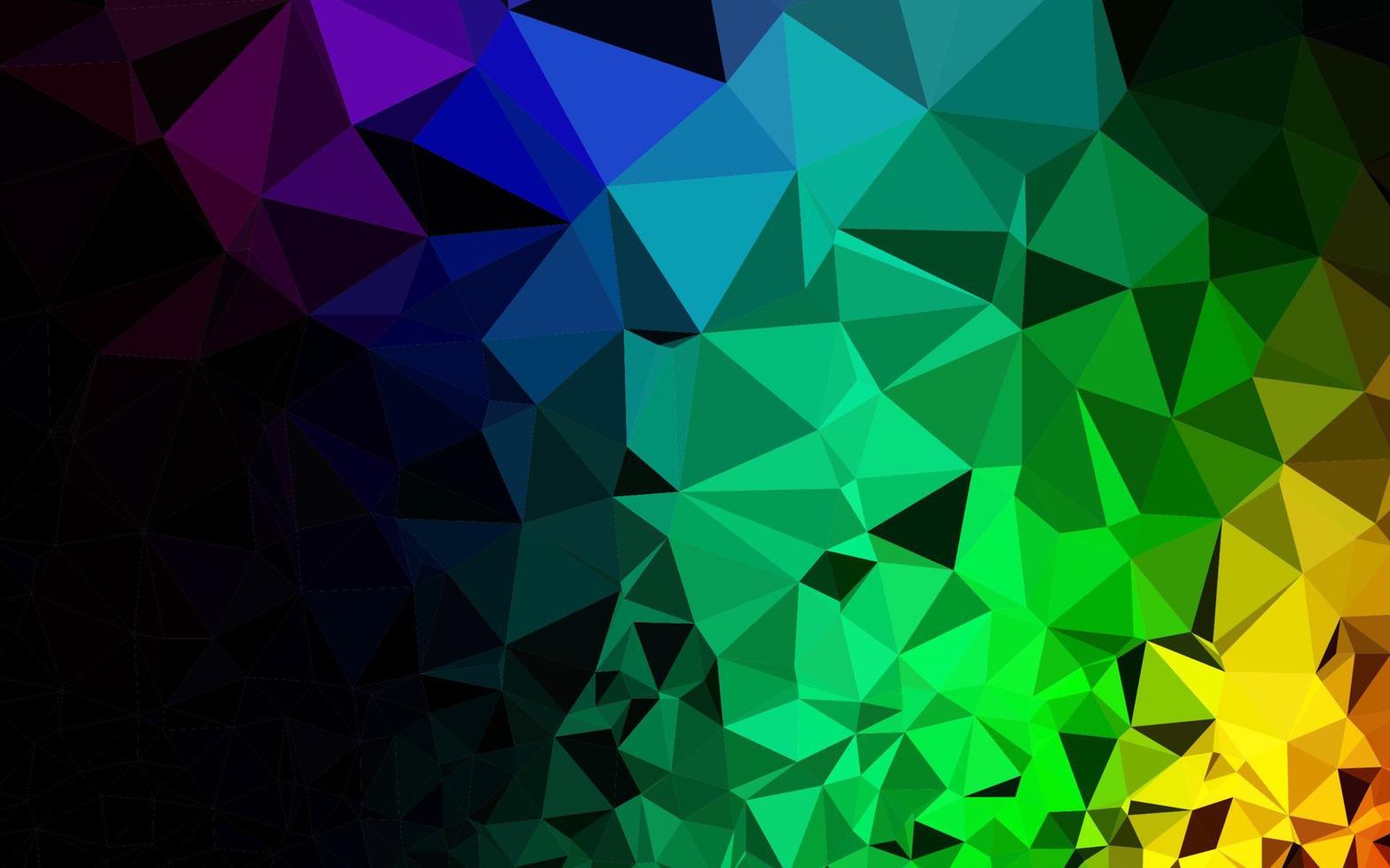 mörk multicolor, regnbåge vektor triangel mosaik mall.