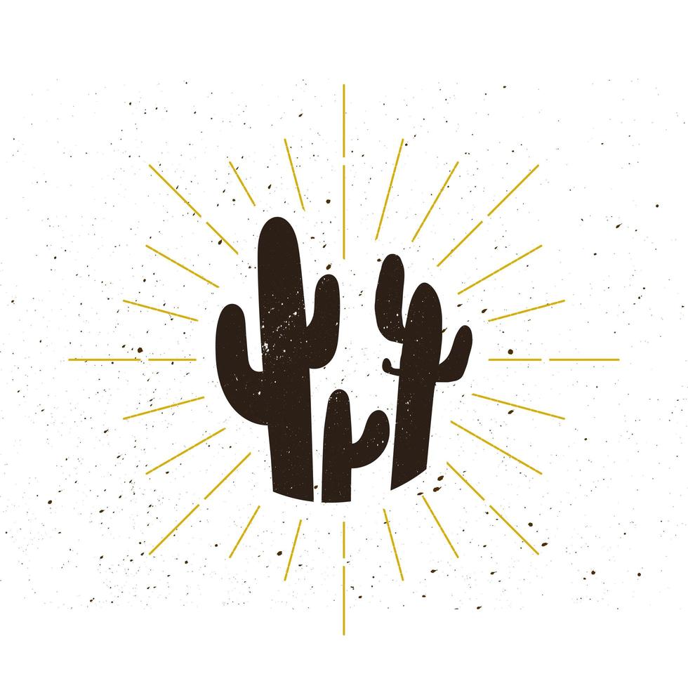 Retro Kaktus Silhouette Logo vektor