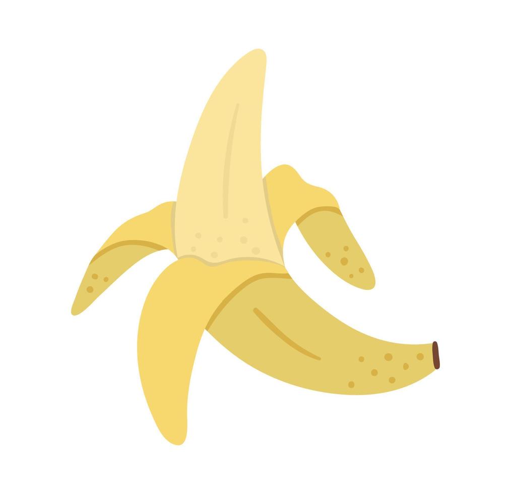 Vektor tropische Bananenfrucht ClipArt. dschungellaubillustration. hand gezeichnete flache exotische pflanze lokalisiert auf weißem hintergrund. helle kindliche gesunde sommerlebensmittelillustration.