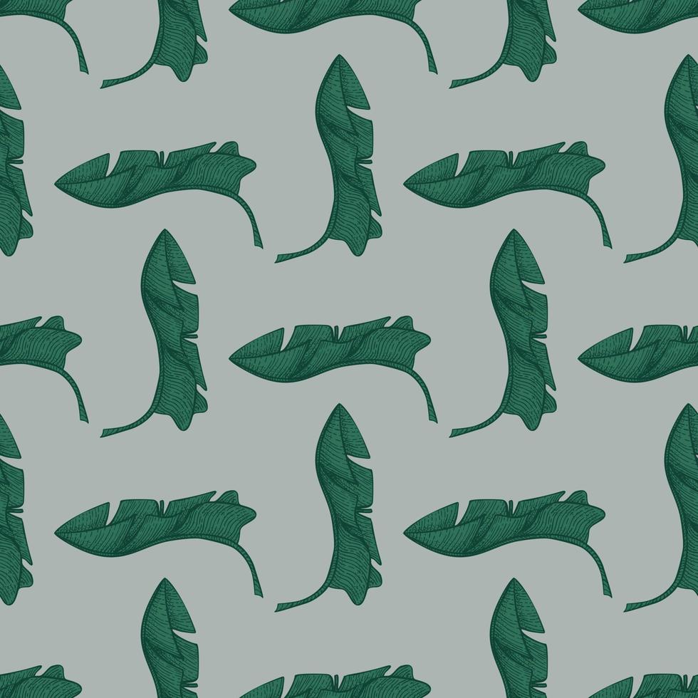 bananblad seamless pattern.vintage tropisk gren i gravyr stil. vektor