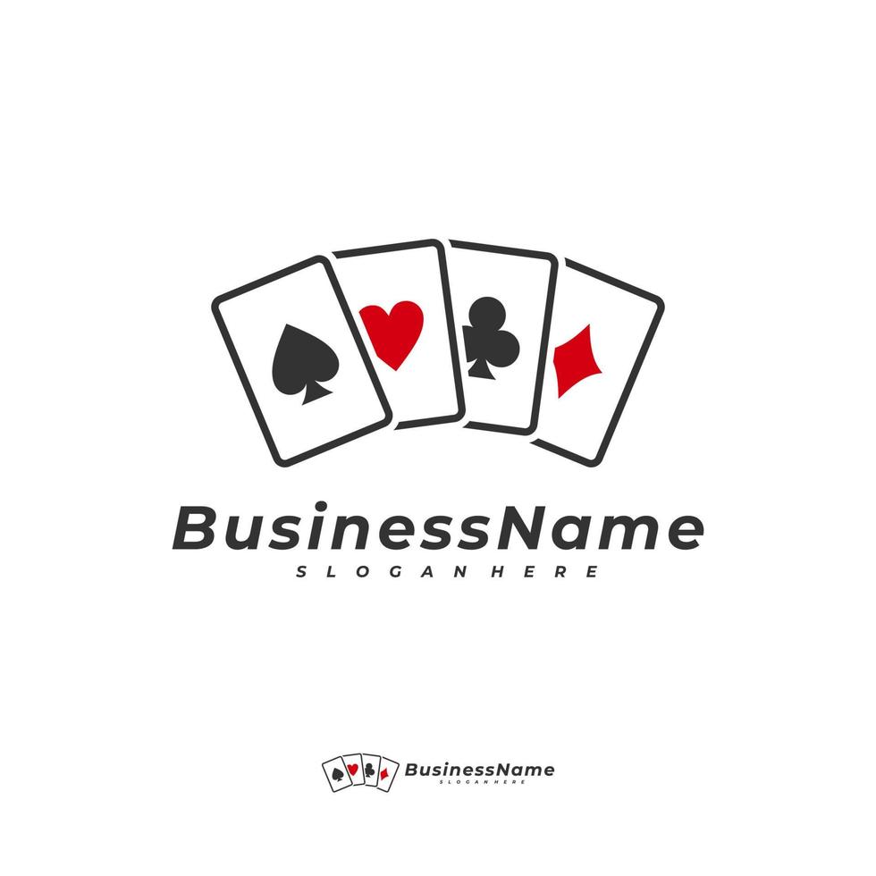 Poker-Karten-Logo-Vektorvorlage, kreatives Glücksspiel-Logo-Design-Konzept vektor