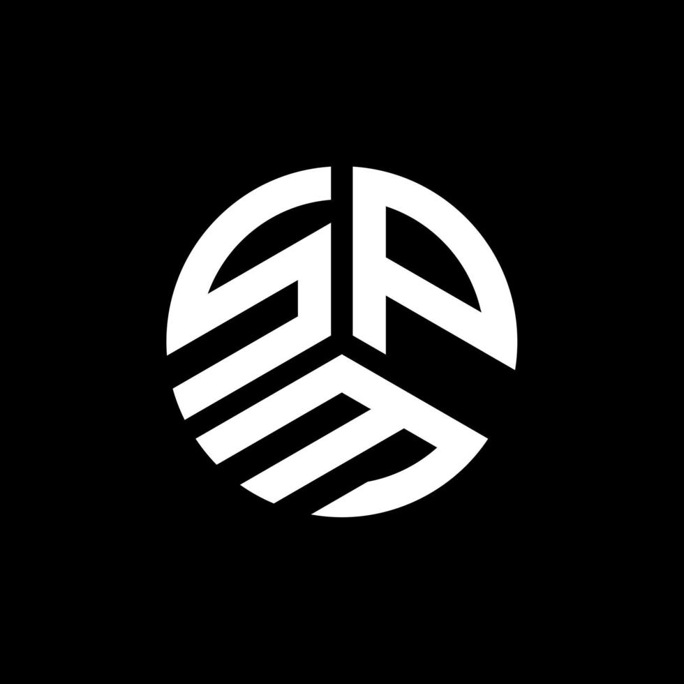 SPM-Brief-Logo-Design auf schwarzem Hintergrund. spm kreative Initialen schreiben Logo-Konzept. spm Briefgestaltung. vektor