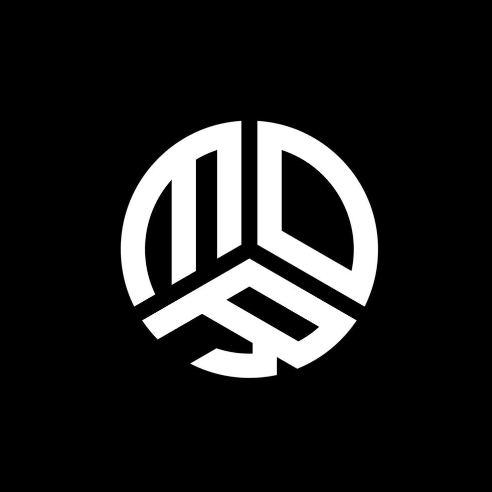 mor-Brief-Logo-Design auf schwarzem Hintergrund. mor kreative Initialen schreiben Logo-Konzept. mehr Briefgestaltung. vektor