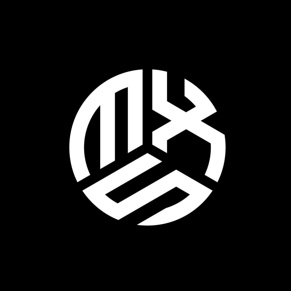mxs brev logotyp design på svart bakgrund. mxs kreativa initialer bokstavslogotyp koncept. mxs bokstavsdesign. vektor