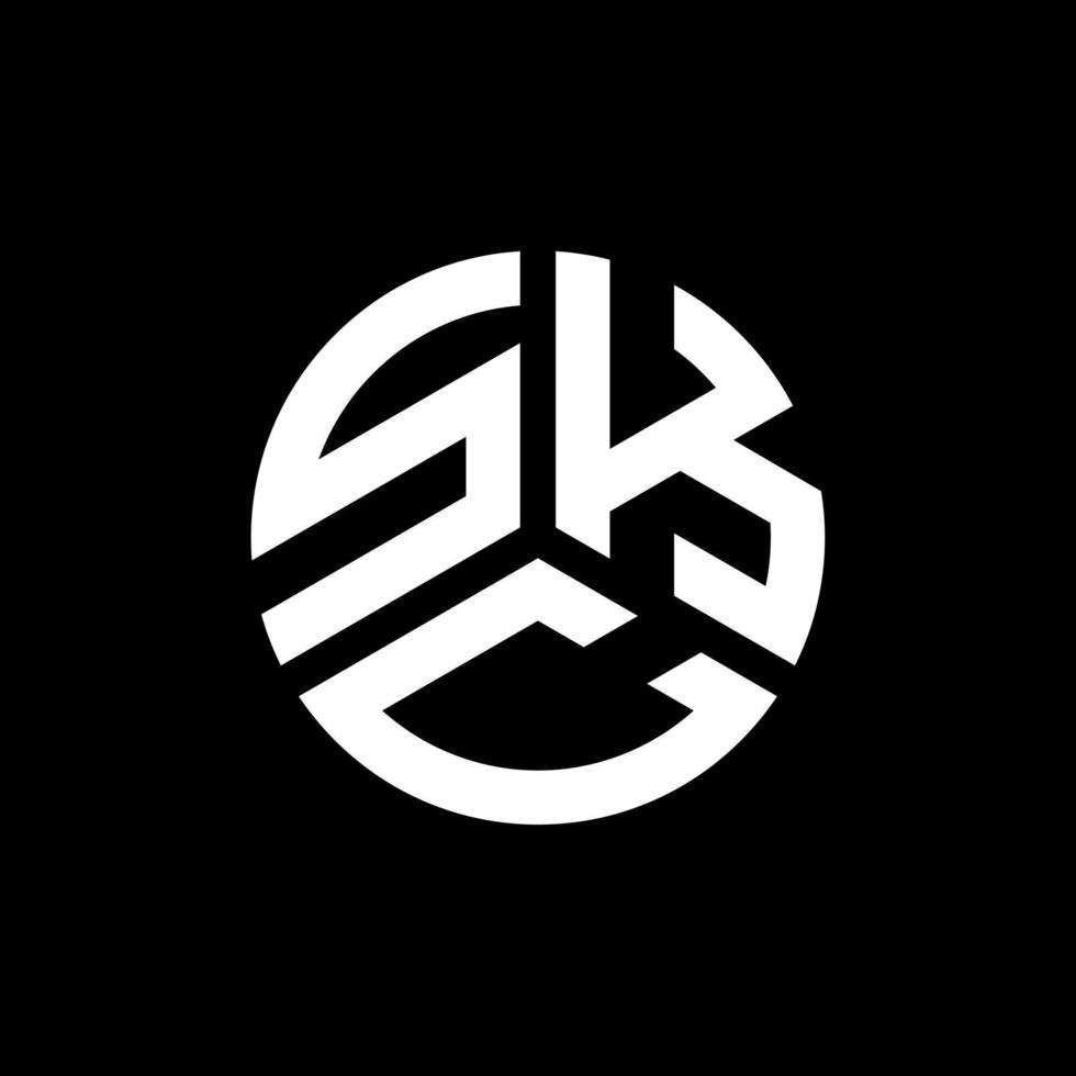 skc-Buchstaben-Logo-Design auf schwarzem Hintergrund. skc kreative Initialen schreiben Logo-Konzept. skc Briefdesign. vektor