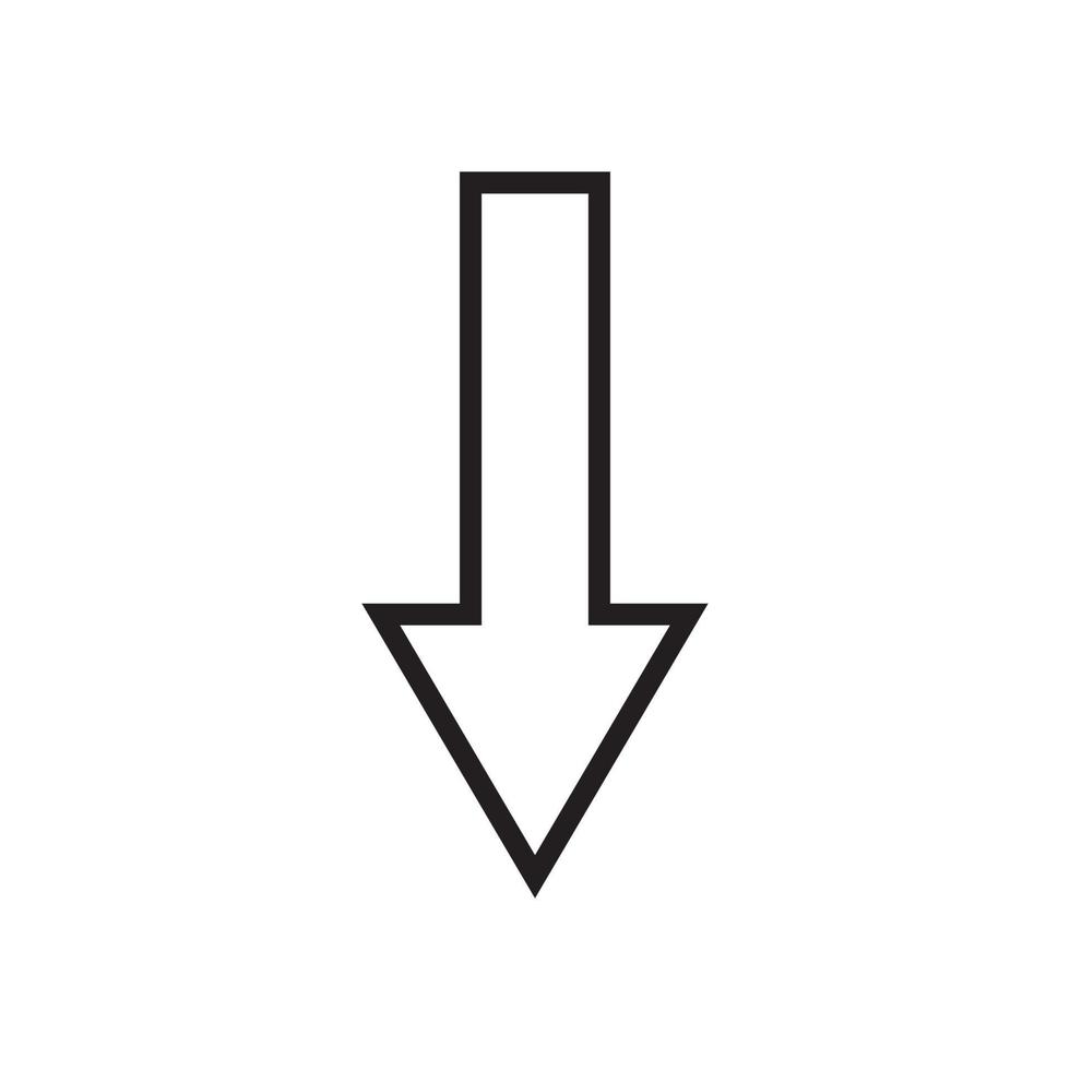 pilen del ner vektor ikon logotyp bakgrund