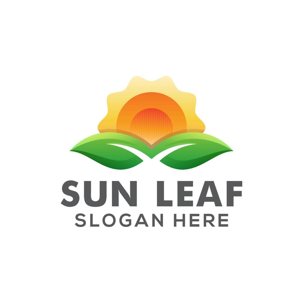 Sonnenblatt natürliche Logo-Design-Vektorvorlage vektor