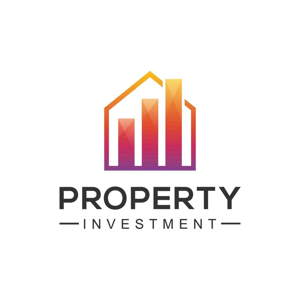 Modernes Logo für Immobilieninvestitionen, Symbol für Immobilienfinanzierung, Vektorvorlage vektor