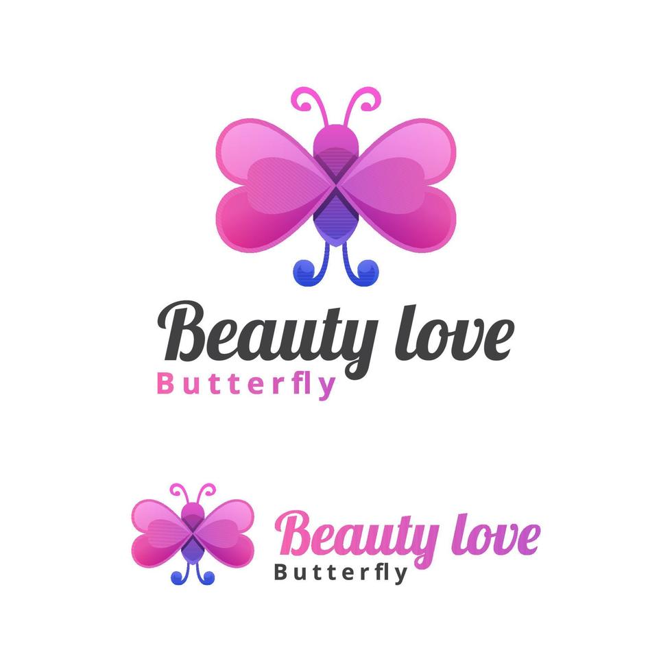 fjäril kärlek logotyp, skönhet djur för kvinna logotyp design vektor remplate