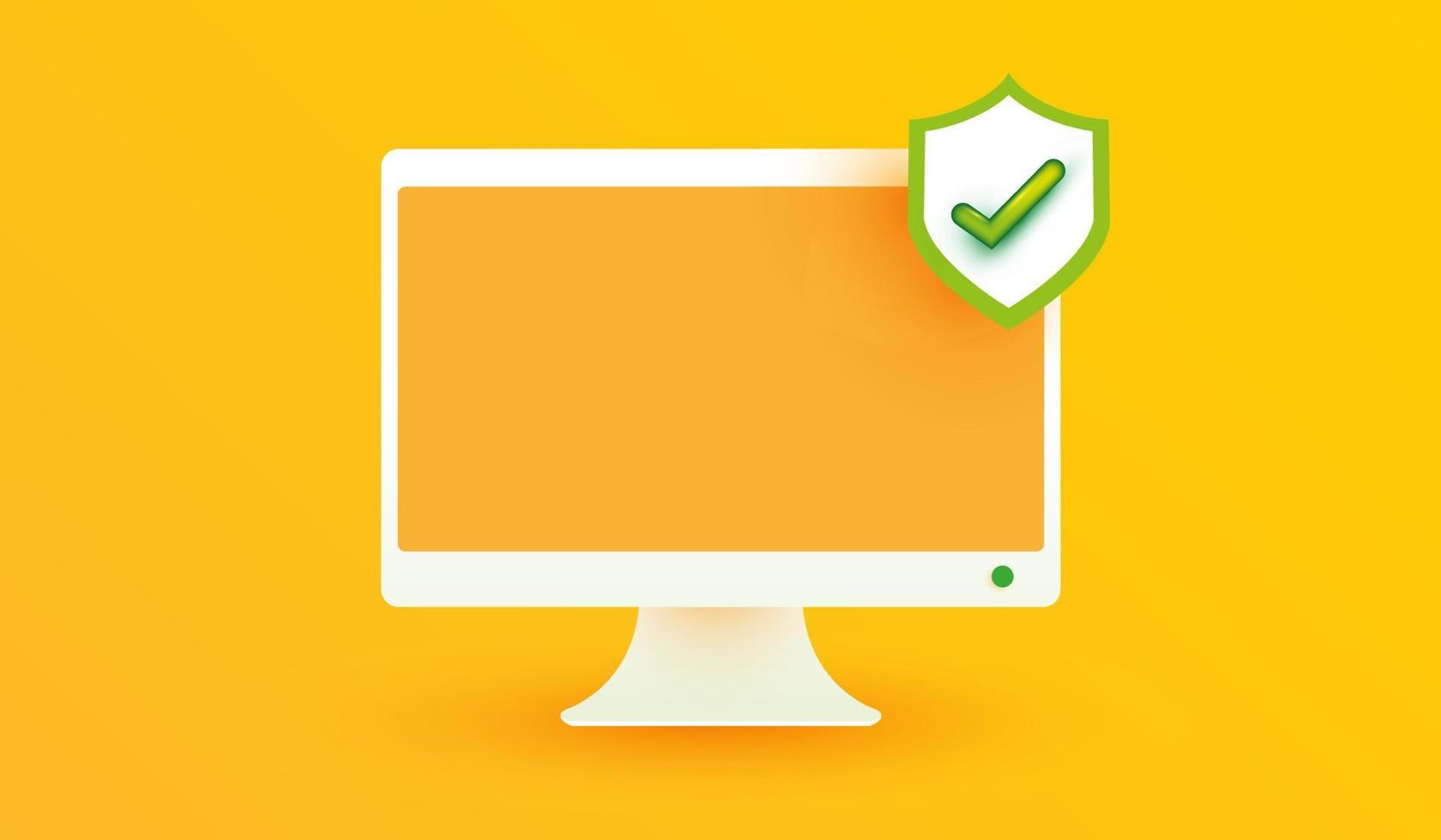 webbplats gränssnitt säkerhetsikon på gul bakgrund. pengar skydd online shopping tecken eller symbol design för bankapplikationer och webbplats koncept vektorillustration vektor