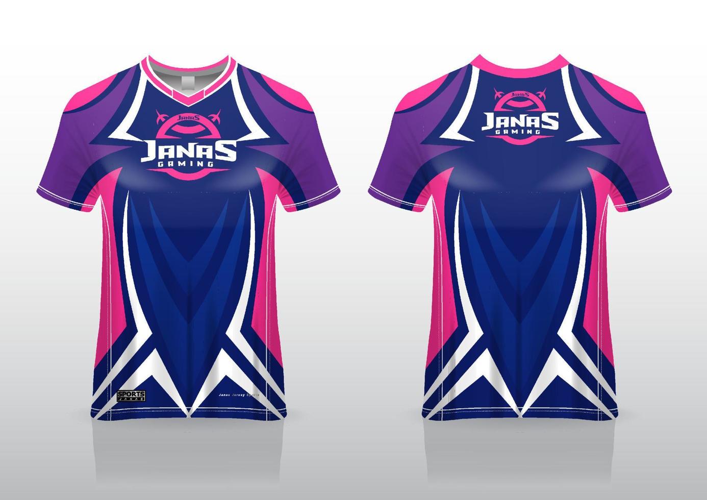 esport jersey gaming design framifrån och bakifrån vektor