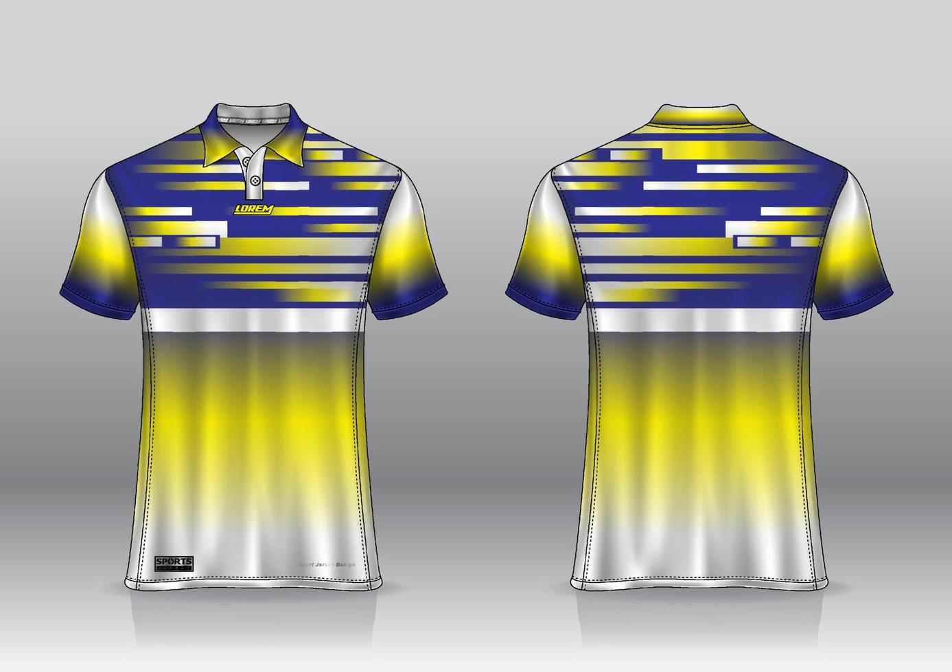 Poloshirt-Jersey-Design für Sport im Freien Vorder- und Rückansicht vektor