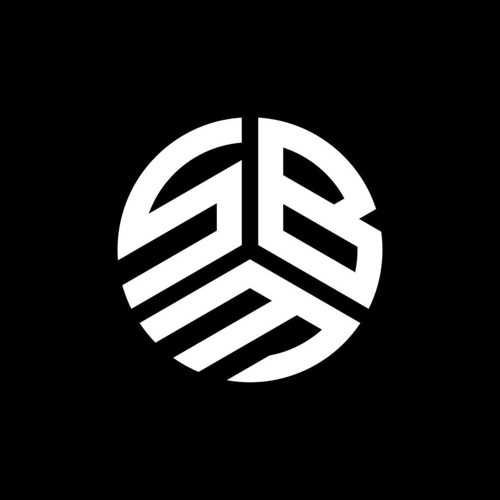 SBM-Brief-Logo-Design auf schwarzem Hintergrund. sbm kreative Initialen schreiben Logo-Konzept. sbm Briefgestaltung. vektor