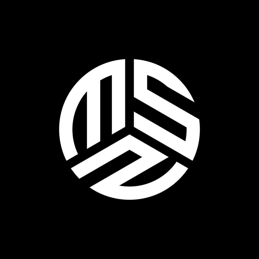 Msz-Buchstaben-Logo-Design auf schwarzem Hintergrund. msz kreative Initialen schreiben Logo-Konzept. Msz-Briefgestaltung. vektor