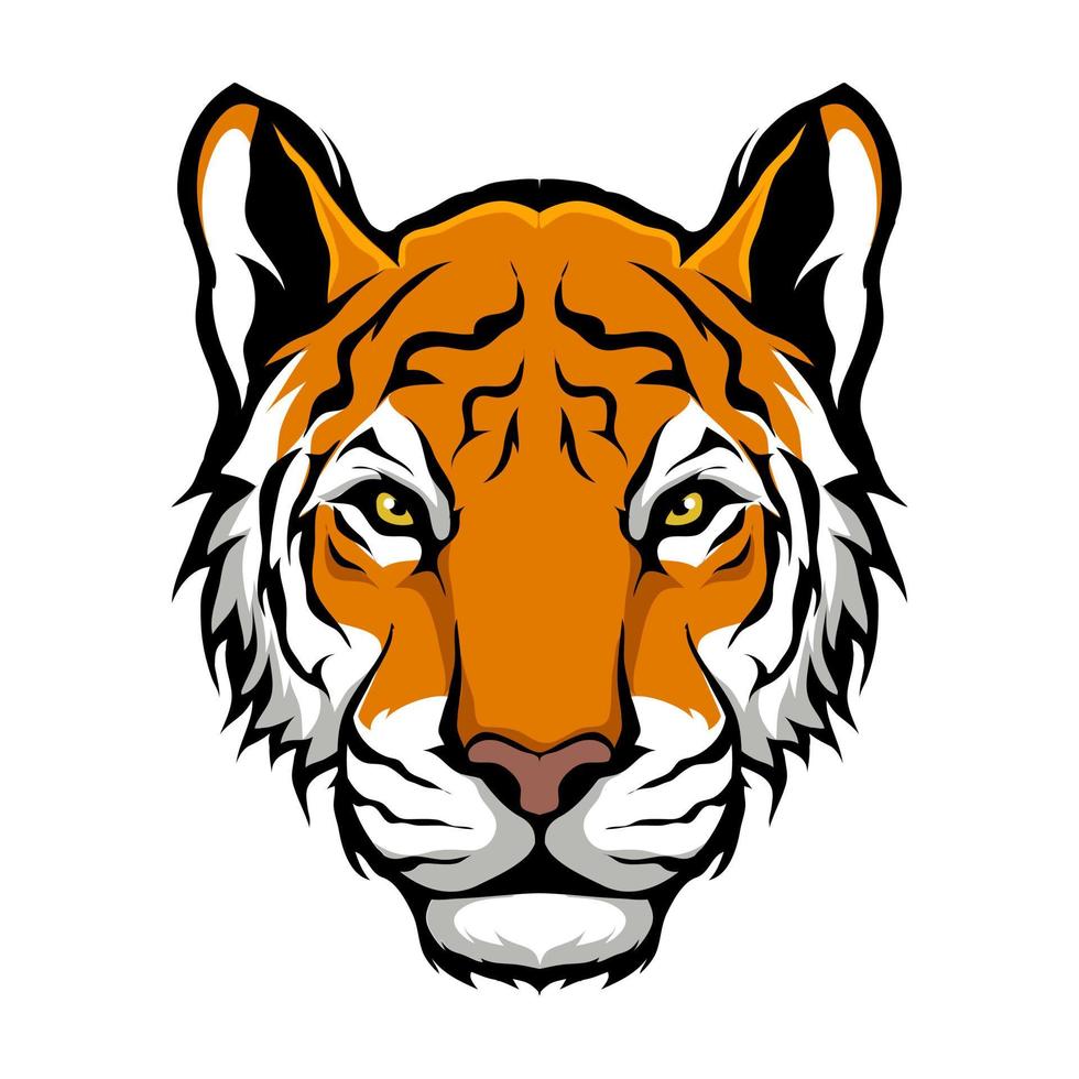 huvud tiger djur maskot för sport och esports logotyp vektorillustration vektor