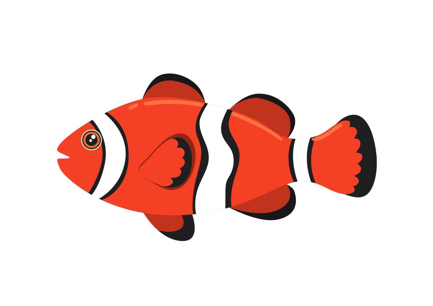 tecknad orange fisk i platt stil. vektor illustration av havsfisk isolerad på vit bakgrund