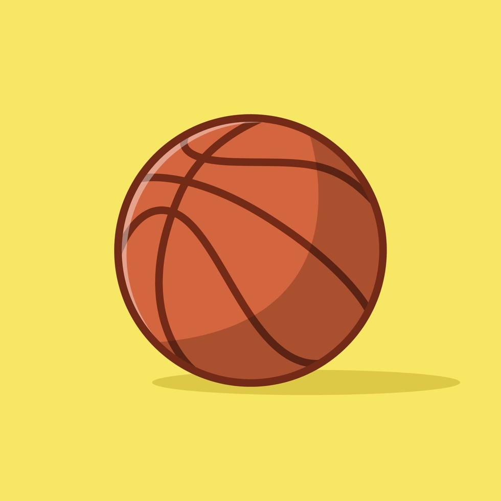 Basketball-Vektor-Symbol-Illustration. Vektor. flacher karikaturstil der sportausrüstung geeignet für web-landingpage, banner, flyer, aufkleber, tapete, hintergrund vektor