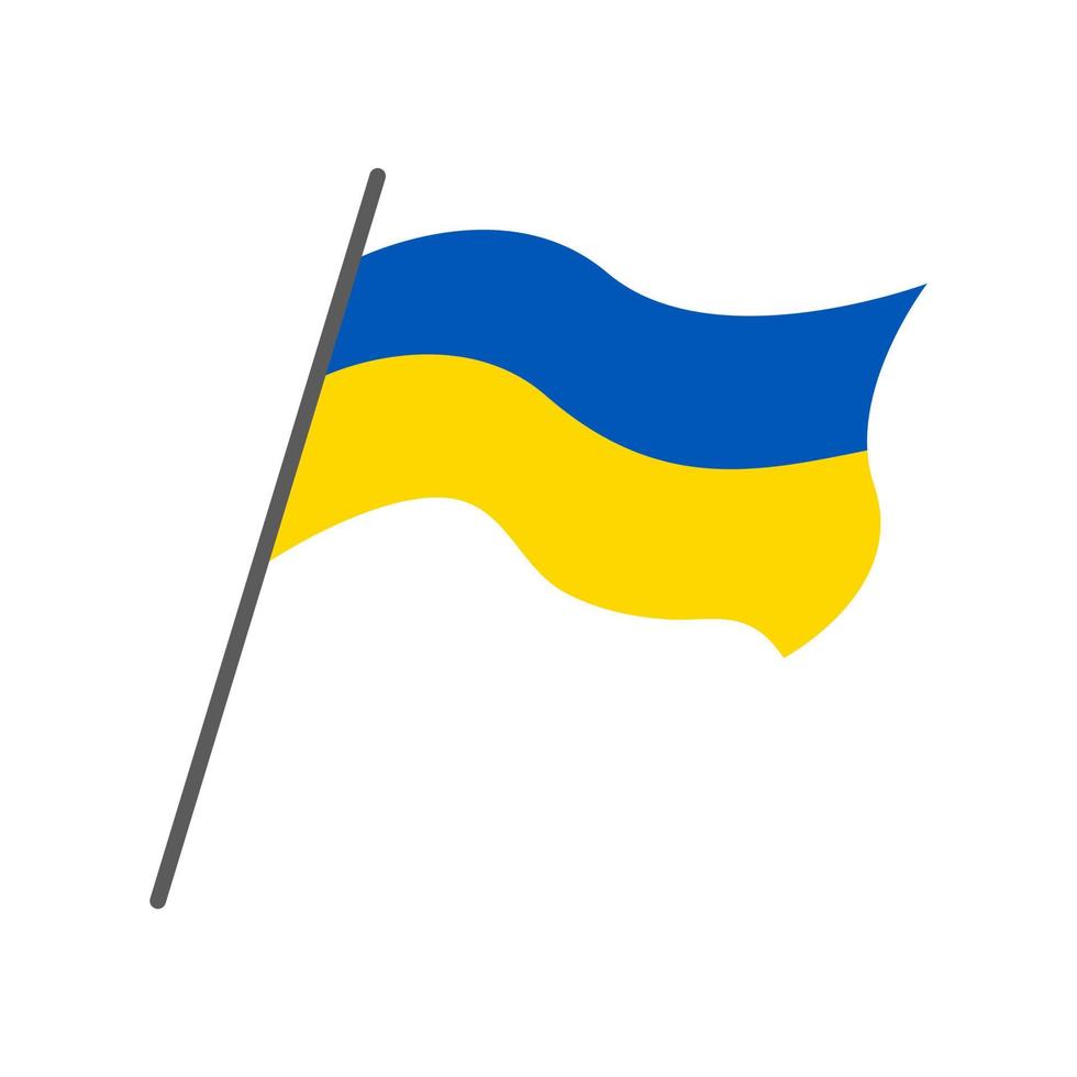 wehende flagge der ukraine. isolierte ukrainische flagge. flache vektorillustration vektor