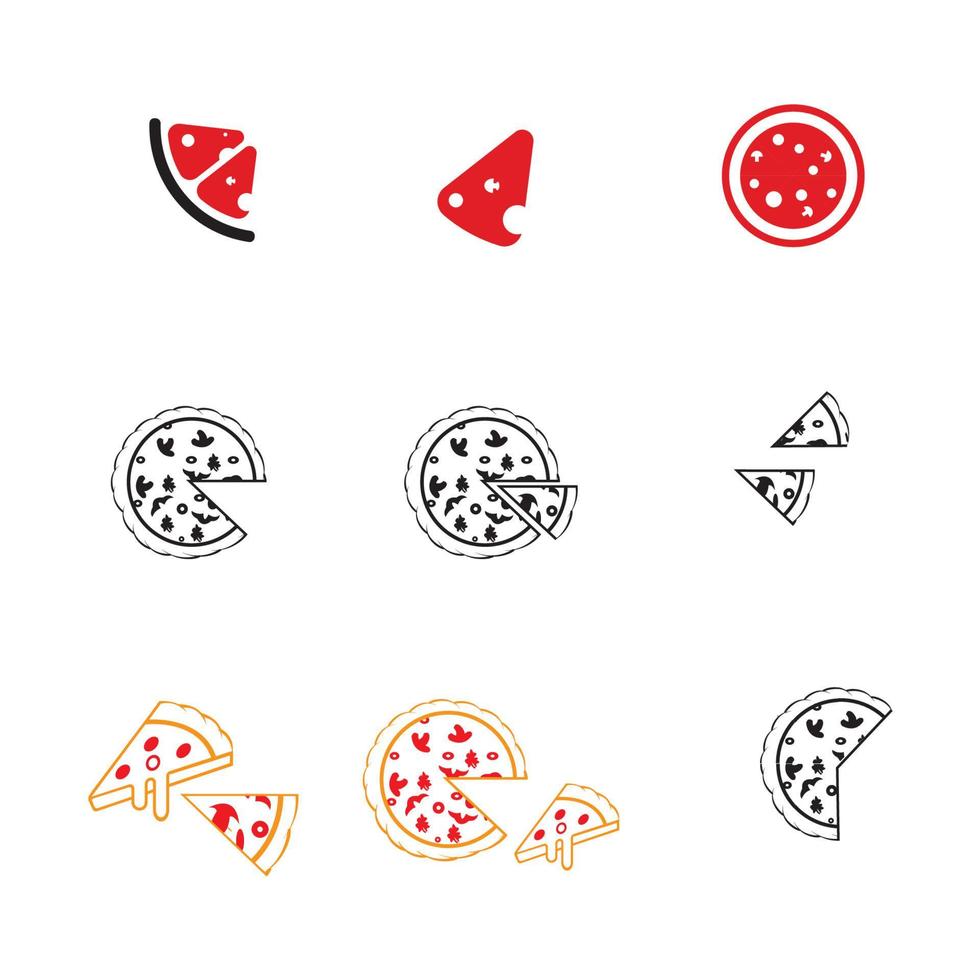 pizza logotyp design vektor