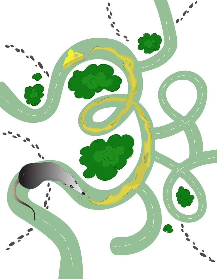 logik spel för barn råtta letar efter ost i labyrinten. vektor