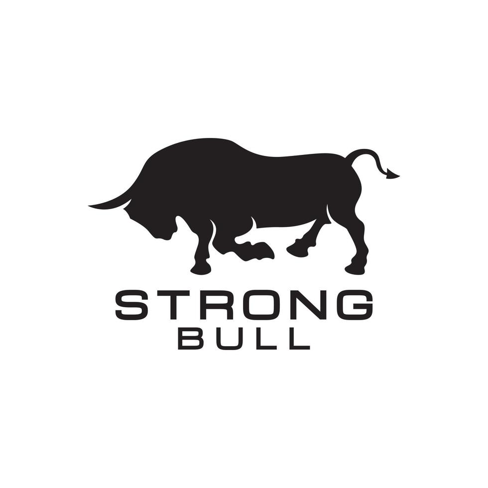 stark bull siluett logotyp design vektor