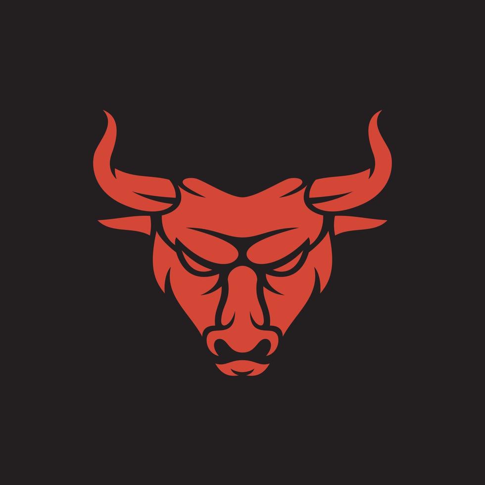 tjur buffel oxe ko boskap huvud arg maskot logotyp design vektor