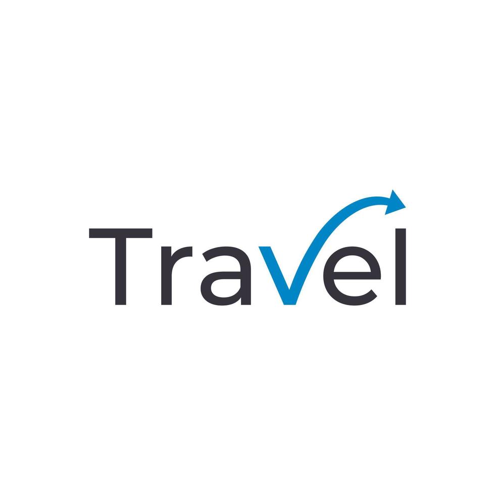 einfacher minimalistischer reisewortmarken-typografie-logo-designvektor vektor