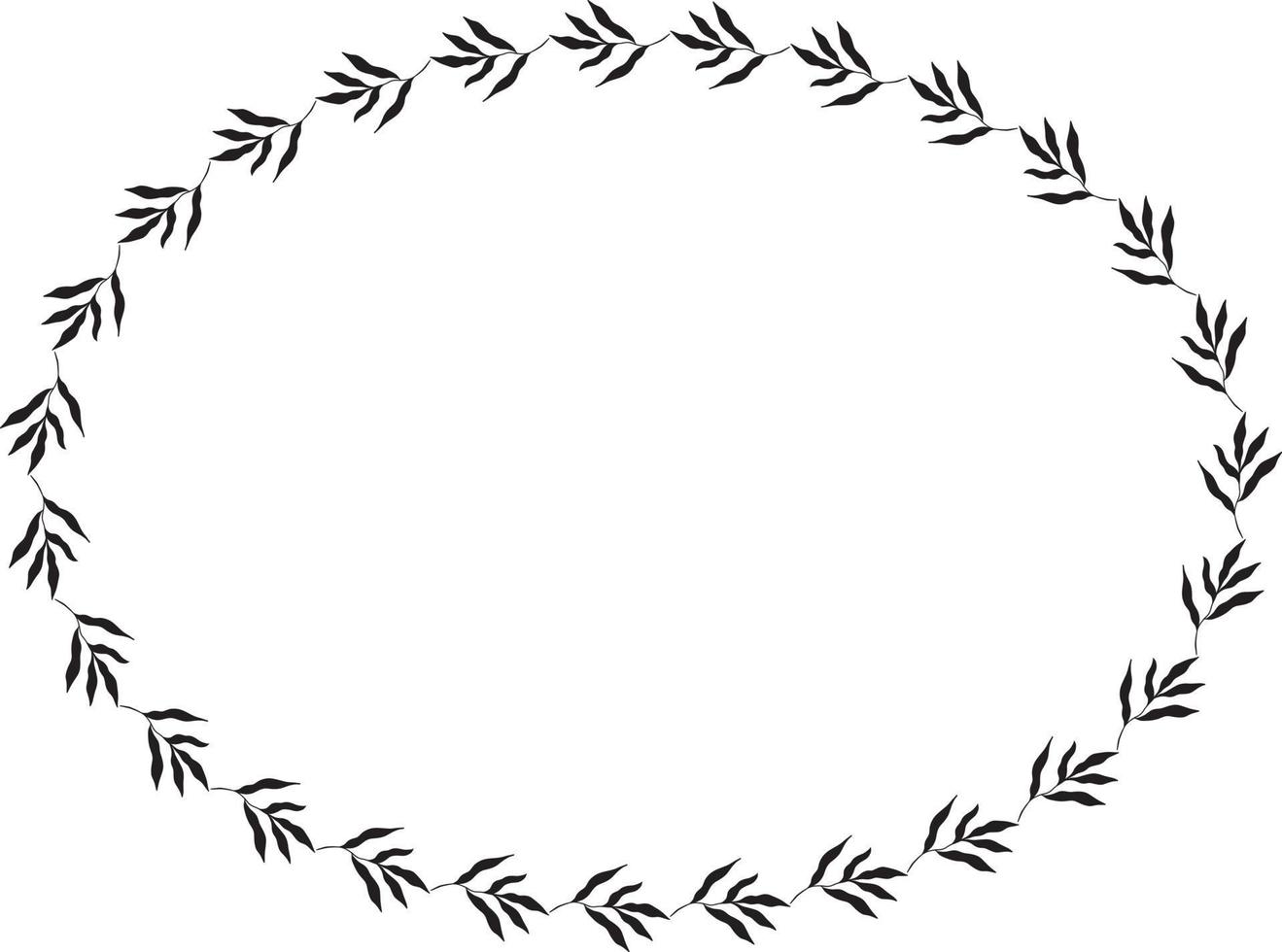 oval botanisk ram. vektor illustration