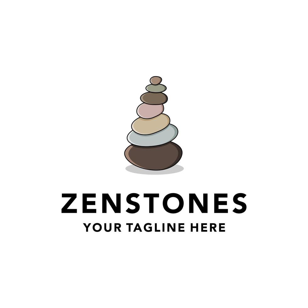 Ausgewogener Stein oder balancierendes Rock-Logo-Vektor-Illustrationsdesign. einfaches modernes minimalistisches balancierendes zen-steinillustrationslogokonzept, passend für ihren designbedarf, logo, illustration, animation. vektor