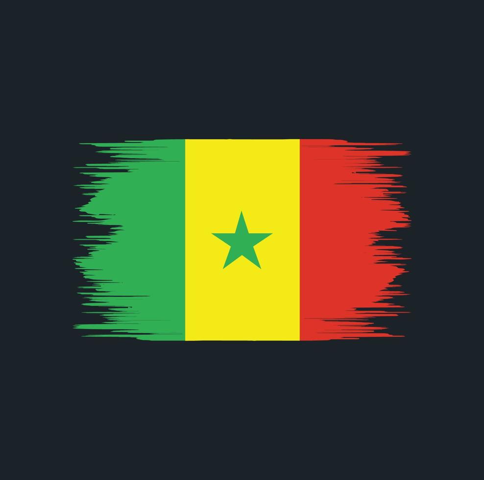 senegal flagga borste vektor