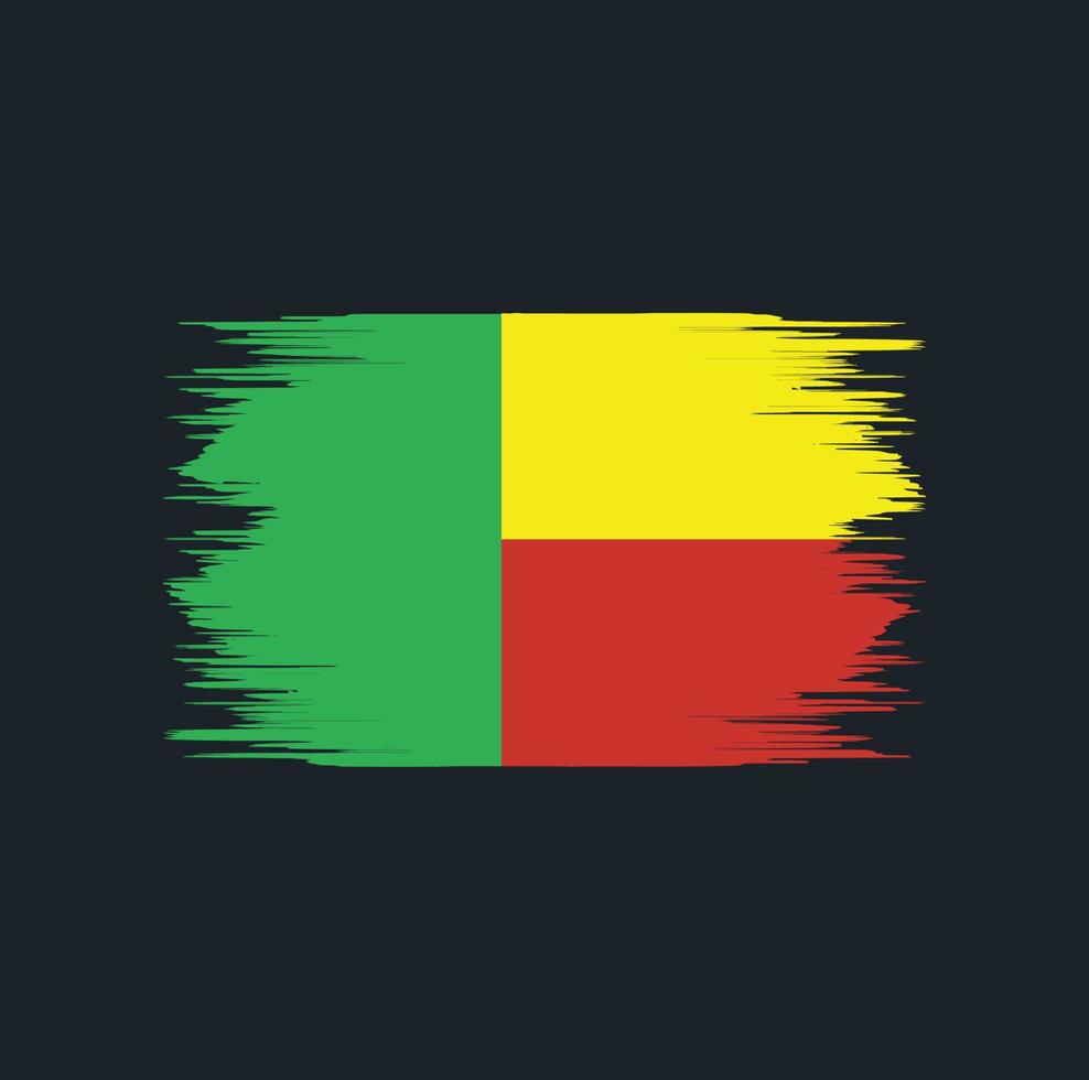 benin flagga borste vektor