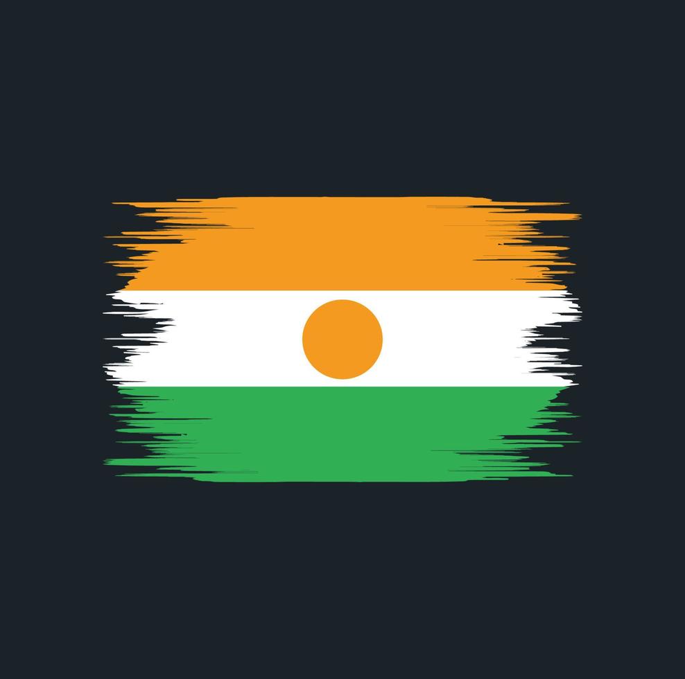 niger flagge bürste vektor